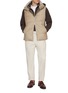 模特儿示范图 - 点击放大 - YVES SALOMON - Fur Trim Wool Silk Puffer Vest