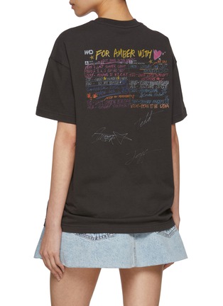 背面 - 点击放大 - WE11DONE - Cassette Tape Chalk Lettering Print Cotton T-Shirt