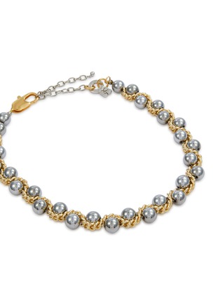 细节 - 点击放大 - KITESY MARTIN STUDIO - Le Serpent Hematite Pearl Brass Necklace — Golden/Silvered