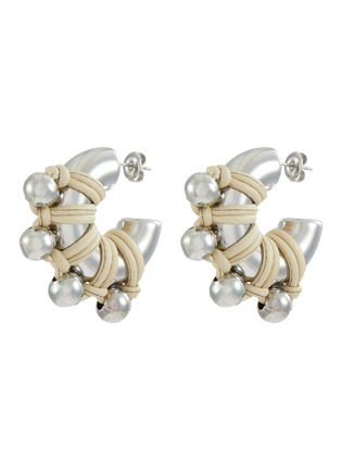 首图 - 点击放大 - KITESY MARTIN STUDIO - La Chunky Hoop Earrings — Silvered/Cream