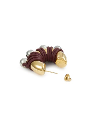 细节 - 点击放大 - KITESY MARTIN STUDIO - La Chunky Stainless Steel Hoop Earrings — Golden/Burgundy