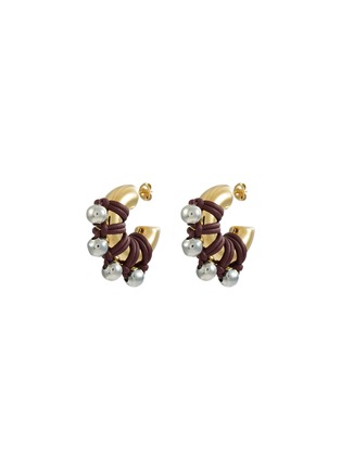 首图 - 点击放大 - KITESY MARTIN STUDIO - La Chunky Stainless Steel Hoop Earrings — Golden/Burgundy