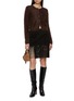 模特儿示范图 - 点击放大 - FRAME - The Saddle Suede Leather Skirt