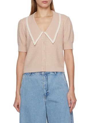 首图 - 点击放大 - FRAME - The Cashmere Short Sleeve Sailor Cardigan