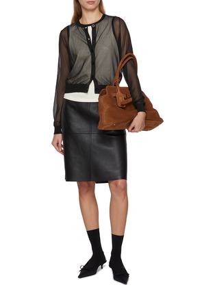 模特儿示范图 - 点击放大 - FRAME - The Luxe Sheer Cardigan