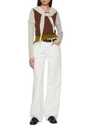 模特儿示范图 - 点击放大 - CUDDLEUP - Double Layer Long Sleeve Top