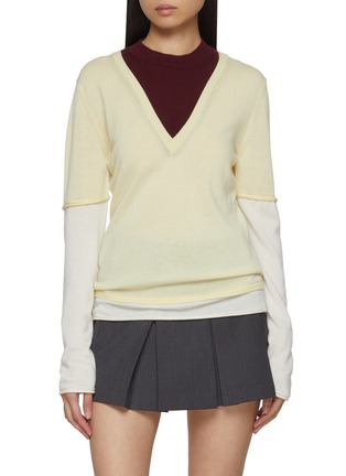 首图 - 点击放大 - CUDDLEUP - V-Neck Layered T-Shirt