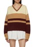 首图 - 点击放大 - CUDDLEUP - V-Neck Colourblock Knit Sweater