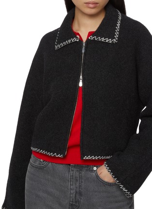  - CUDDLEUP - Contrast Stitching Cropped Jacket