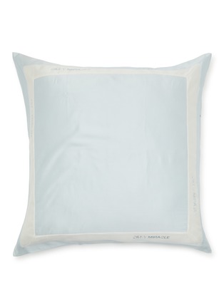 首图 –点击放大 - SILKY MIRACLE - Cotton Silk Euro Sham — Ice Blue/White