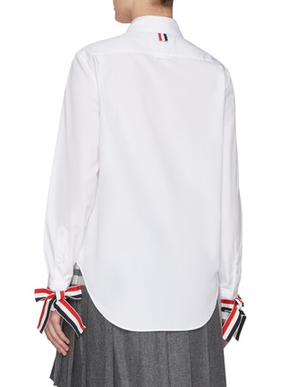 背面 - 点击放大 - THOM BROWNE - Point Collar Button Down Scarf Cuff Cotton Shirt