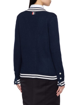 背面 - 点击放大 - THOM BROWNE - V-Neck Silk Cashmere Knit Cardigan