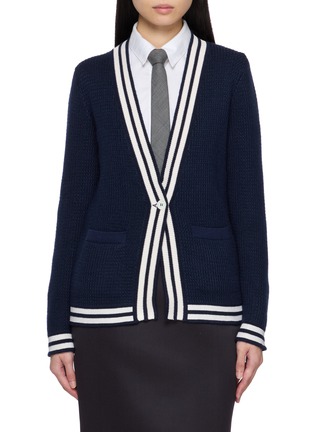 首图 - 点击放大 - THOM BROWNE - V-Neck Silk Cashmere Knit Cardigan