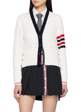 首图 - 点击放大 - THOM BROWNE - Cable Pointelle Stitch 4-Bar Wool Cardigan
