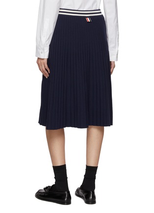 背面 - 点击放大 - THOM BROWNE - Pleated Striped Wool Blend Midi Skirt