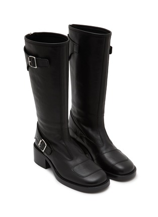 细节 - 点击放大 - ANN DEMEULEMEESTER - 50 BALO 皮革高筒中跟靴