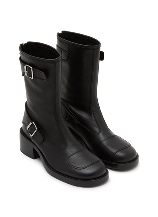 细节 - 点击放大 - ANN DEMEULEMEESTER - 50 EERO 皮革短筒中跟靴