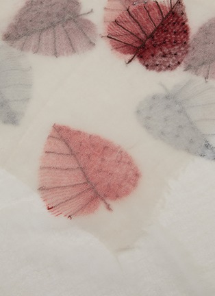 细节 - 点击放大 - LANE’S - Leaf Embroidered Fine Wool Shawl