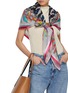 模特儿示范图 - 点击放大 - LANE’S - Cotton Modal Silk Tassel Print Shawl with Silk Trim