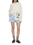 模特儿示范图 - 点击放大 - CHINTI & PARKER - X Peanuts Snoopy Heart Wool Cashmere Cable Knit Cardigan