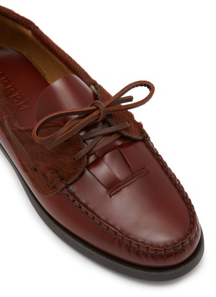 细节 - 点击放大 - HEREU - Saler Hair On Trim Calf Leather Boat Shoes