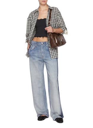 模特儿示范图 - 点击放大 - RAG & BONE - MIRAMAR TERRY 仿牛仔阔腿裤