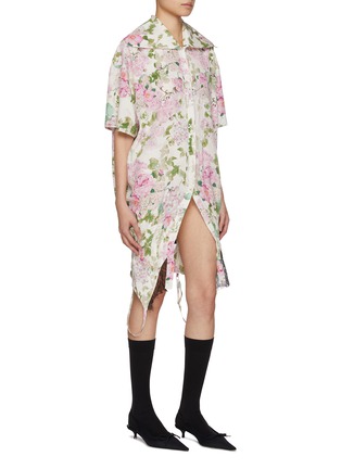 细节 - 点击放大 - BONBOM - 蕾丝拼接真丝连衣裙