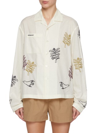 首图 - 点击放大 - FAFAMOON - Sheer Embroidered Cotton Shirt