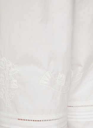  - FAFAMOON - Embroidered Patchwork Cotton Wide Leg Pants