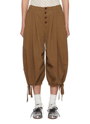 首图 - 点击放大 - FAFAMOON - Pleated Drawstring Hem Cargo Pants