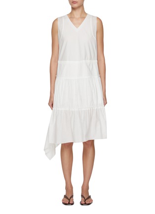 首图 - 点击放大 - FAFAMOON - Tiered Draped Cotton Dress