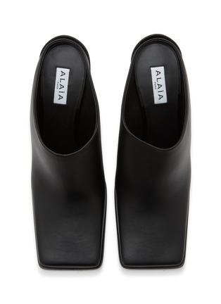 细节 - 点击放大 - ALAÏA - 90 皮革方头高跟穆勒鞋