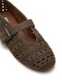 细节 - 点击放大 - ALAÏA - La Ballerine Suede Mesh Mary Jane Flats