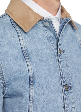 - BRUNELLO CUCINELLI - 皮革领牛仔夹克