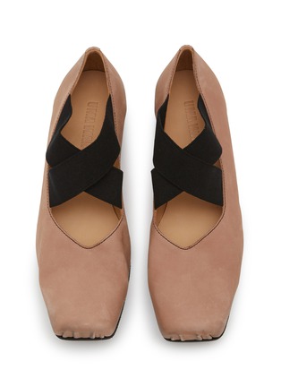 细节 - 点击放大 - UMA WANG - Crisscross Elastic Band Leather Ballerina Flats