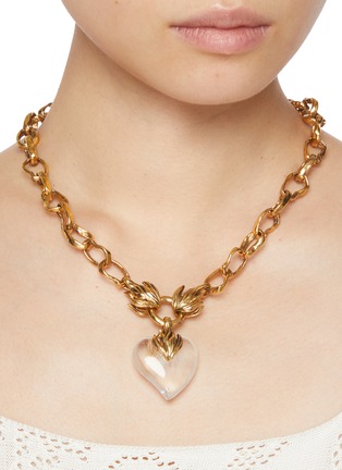 模特儿示范图 - 点击放大 - GOOSSENS - COEUR PRÉCIEUX 24K 镀金爱心项链