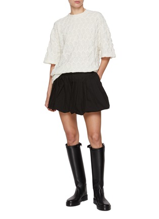 模特儿示范图 - 点击放大 - EPINGLER - Pleated Puff Cotton Mini Skirt