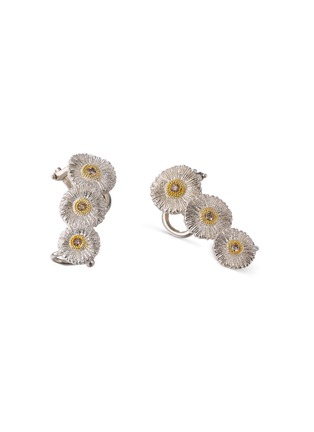 细节 - 点击放大 - BUCCELLATI - Blossoms Fancy Diamond Silver Vermeil Earrings