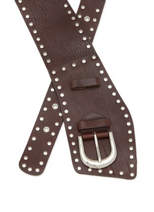 细节 - 点击放大 - EPINGLER - Silver-tone Studs Leather Belt