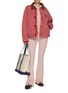 模特儿示范图 - 点击放大 - SUNDAYFRUITMARKET - Stripe Layered Flare Pants