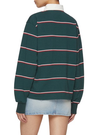 背面 - 点击放大 - SUNDAYFRUITMARKET - Stripe Embroidered Cotton Polo Shirt