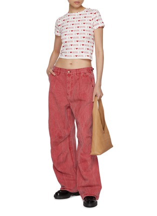 模特儿示范图 - 点击放大 - SUNDAYFRUITMARKET - Washed Wide Leg Cotton Pants