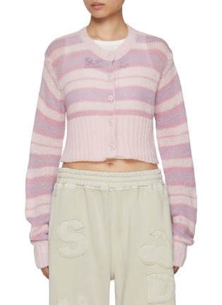 首图 - 点击放大 - SUNDAYFRUITMARKET - Stripe Cropped Cardigan