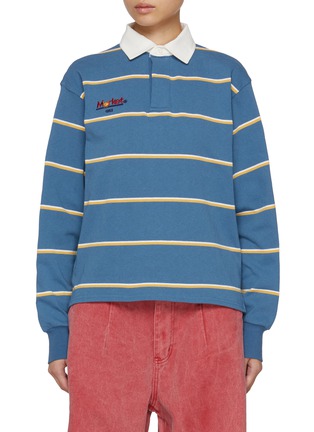 首图 - 点击放大 - SUNDAYFRUITMARKET - Stripe Embroidered Cotton Polo Shirt