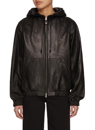 首图 - 点击放大 - NOTHING WRITTEN - Hooded Leather Blouson Jacket