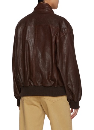 背面 - 点击放大 - NOTHING WRITTEN - Stand Collar Leather Blouson Jacket