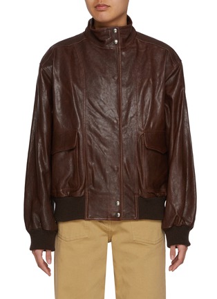 首图 - 点击放大 - NOTHING WRITTEN - Stand Collar Leather Blouson Jacket