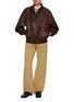 模特儿示范图 - 点击放大 - NOTHING WRITTEN - Stand Collar Leather Blouson Jacket