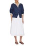 模特儿示范图 - 点击放大 - NOTHING WRITTEN - Bona Pleated Cotton Midi Skirt