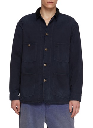 首图 - 点击放大 首图 - 点击放大 - MAISON MARGIELA - Corduroy Collar Herringbone Cotton Sports Jacket